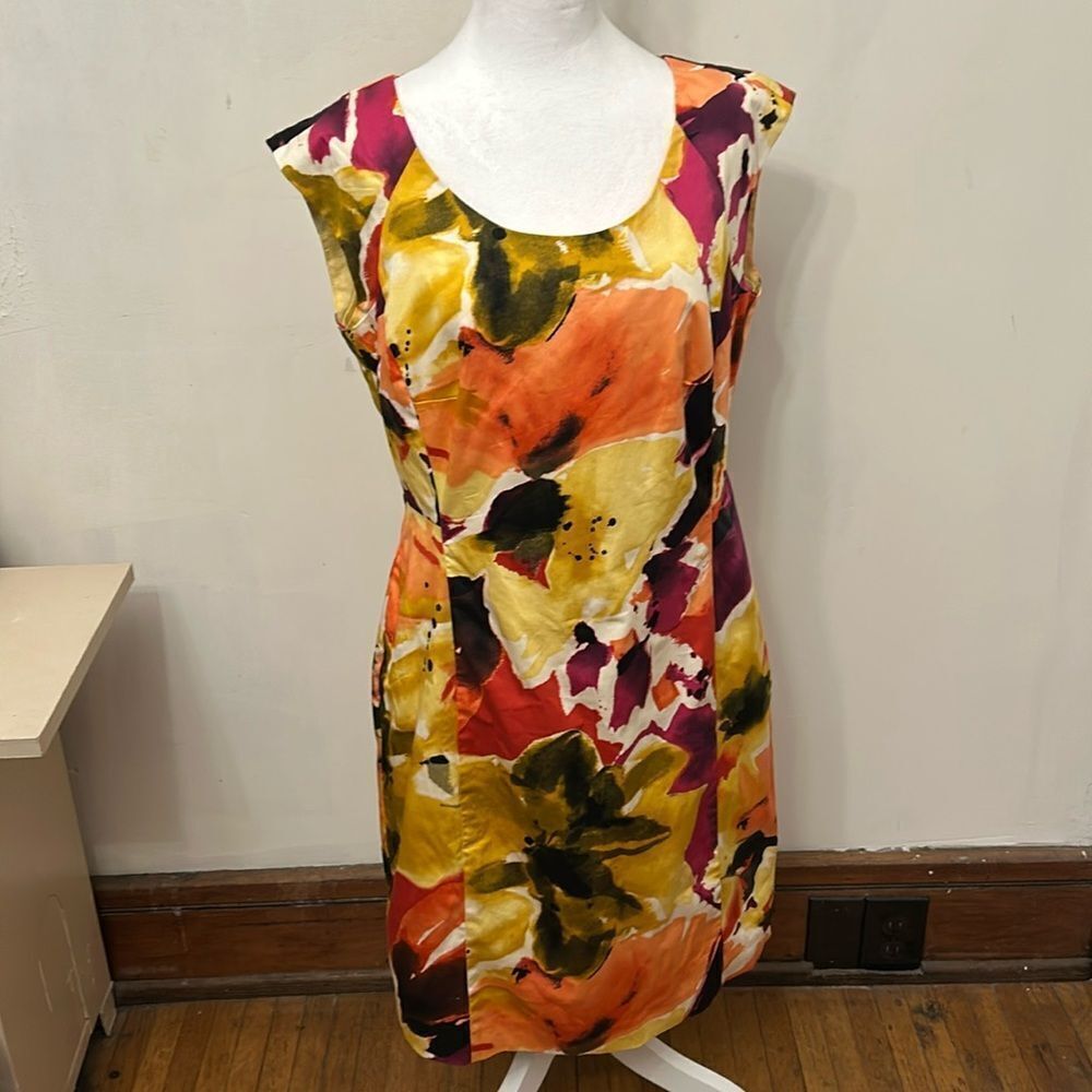 Apt 9 multicolored floral lined sleeveless dress Size 12 New